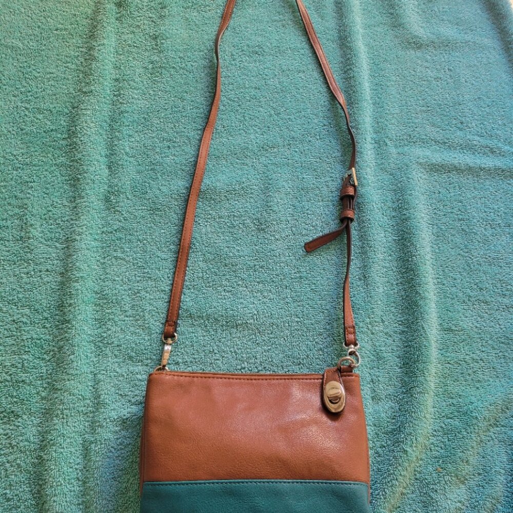 CROSSBODY BROWN & GREEN PURSE